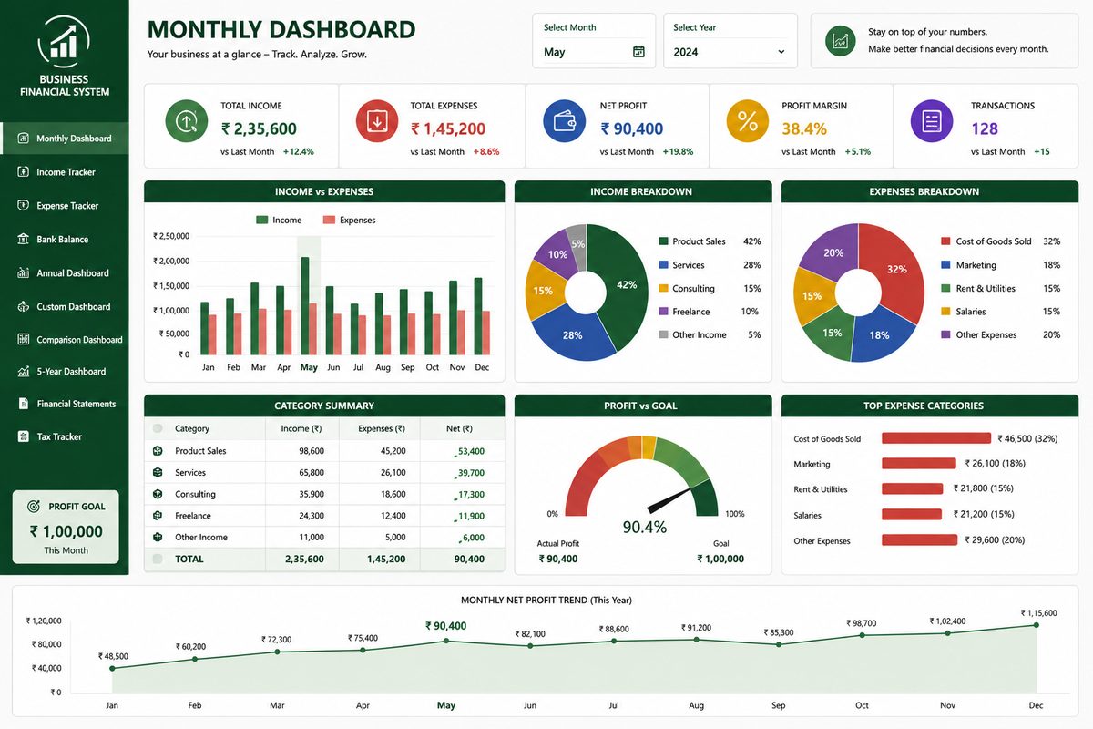 Monthly dashboard screenshot