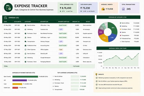 Expense tracker tab screenshot